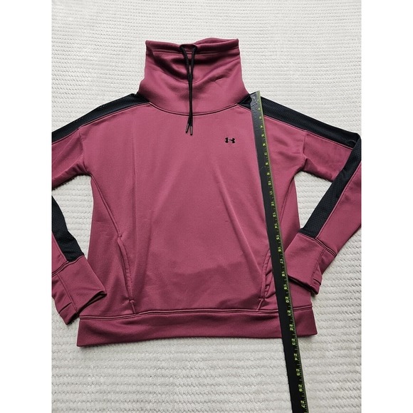 Under Armour Sweatshirt Womens Small Purple Mesh Sleeve Funnel Neck - Picture 2 of 7